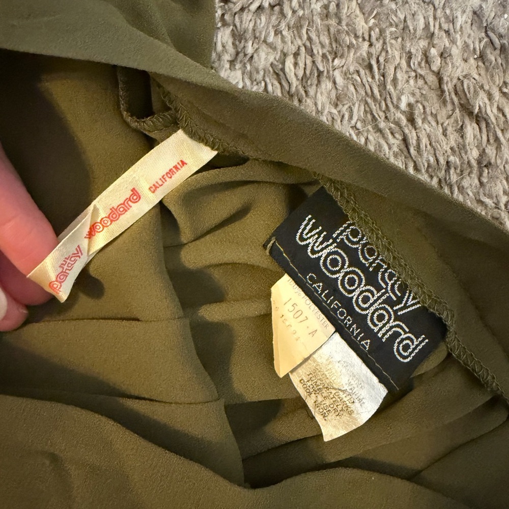 Vintage Olive Midi Skirt